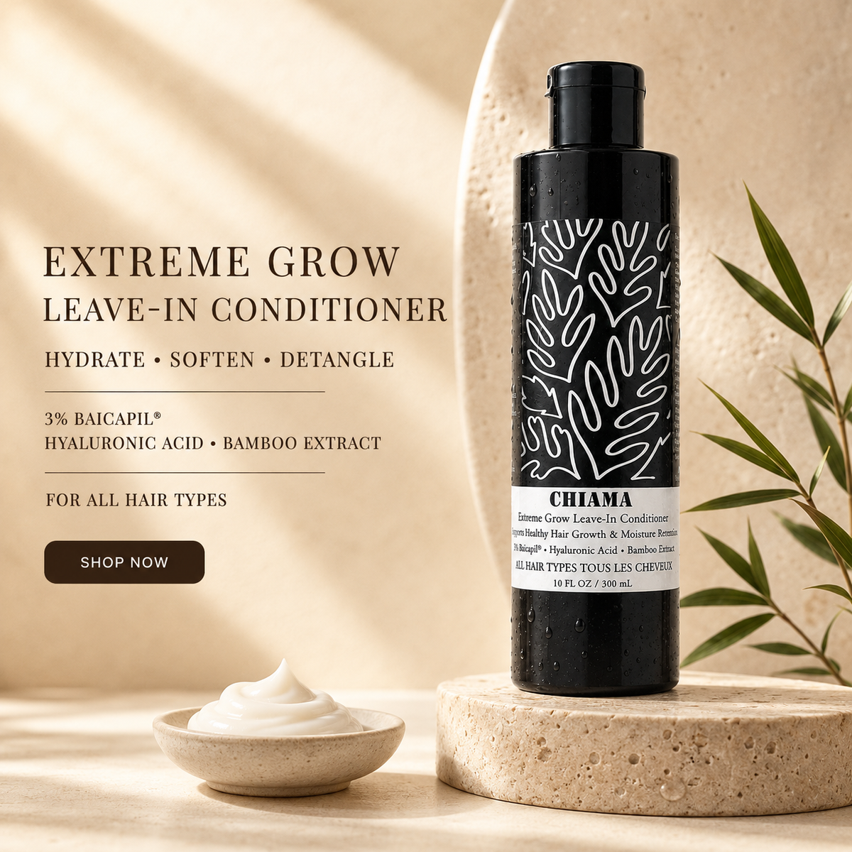 Chiama Extreme Grow Leave-In Conditioner with 3% Baicapil® + Hyaluronic Acid