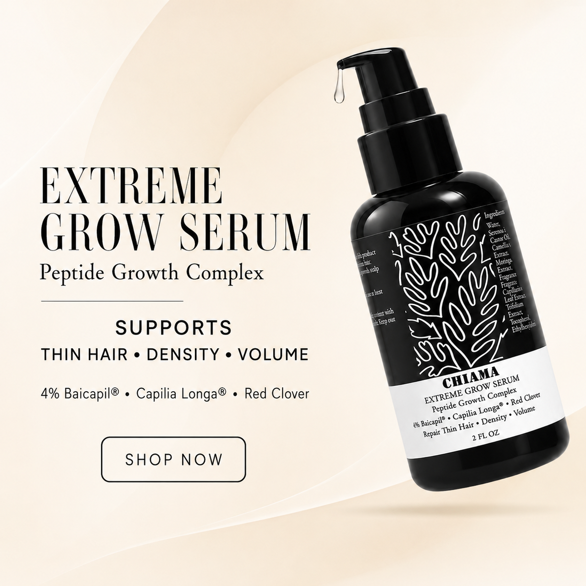 Chiama Extreme Grow 2-Step Scalp & Edge System | Hydrating Mist + Growth Serum