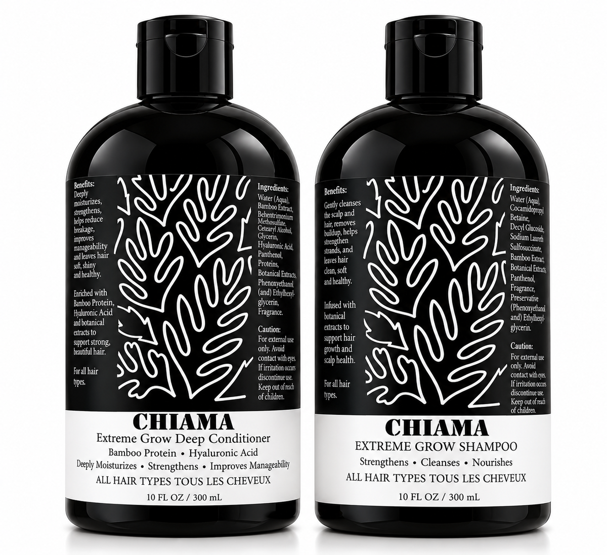 Chiama Extreme Grow Shampoo & Deep Conditioner Bundle | Cleanse, Hydrate & Strengthen