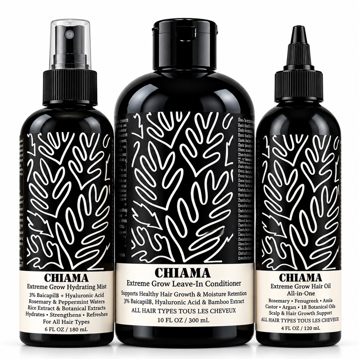 Chiama Extreme Grow 4-Step Hair Growth & Length Retention Routine Set