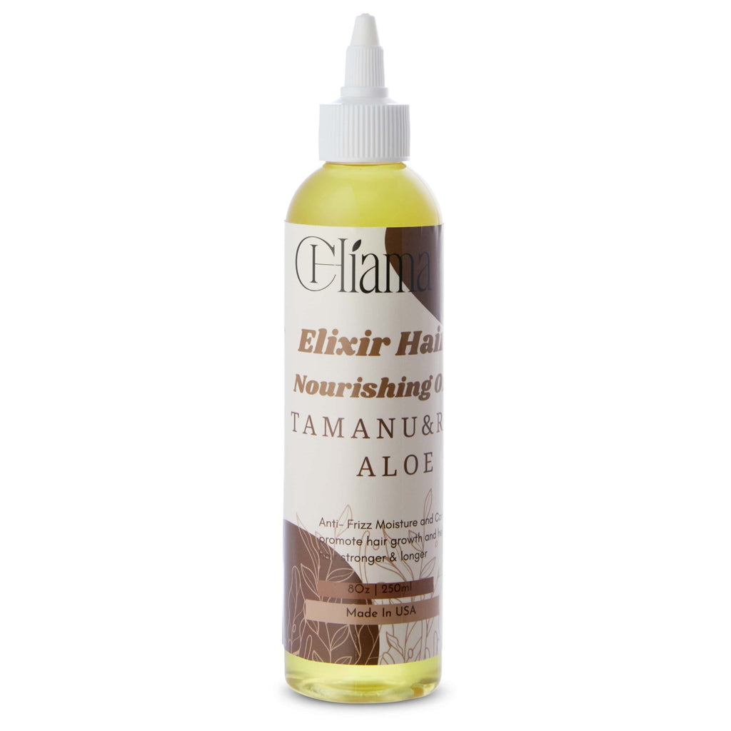 Cliana Elixir Hair Nourishing Oil bottle with Tamanu, Aloe, anti-frizz and hair growth benefits